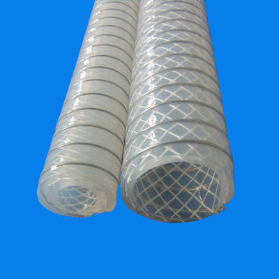 Silicone Tube 304 Stainless Steel Wire Braid Reinforced Translucent Silicone Tubing